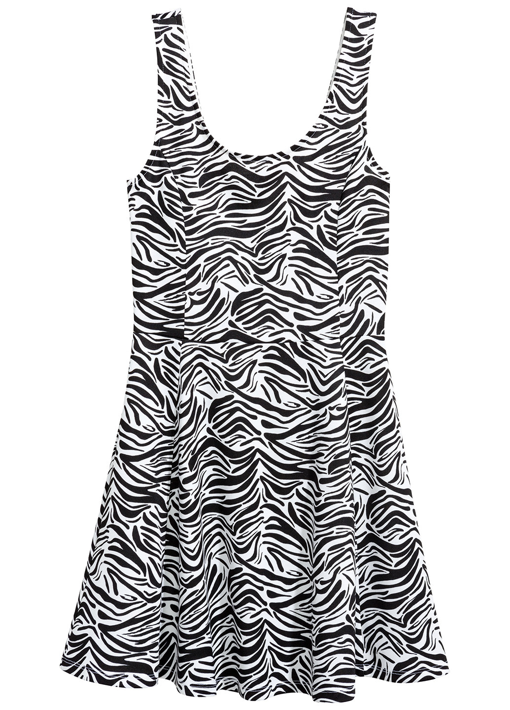 Чорно-білий кежуал сукня кльош H&M зебра