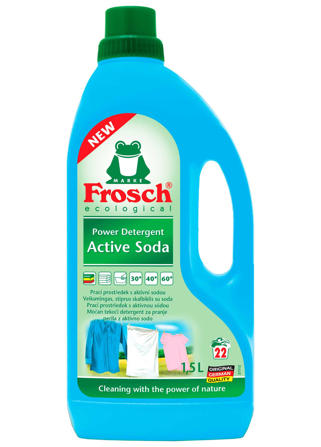 Концентрированное жидкое средство для стирки "Сода" Power Detergent 1500 мл Frosch (199238223)