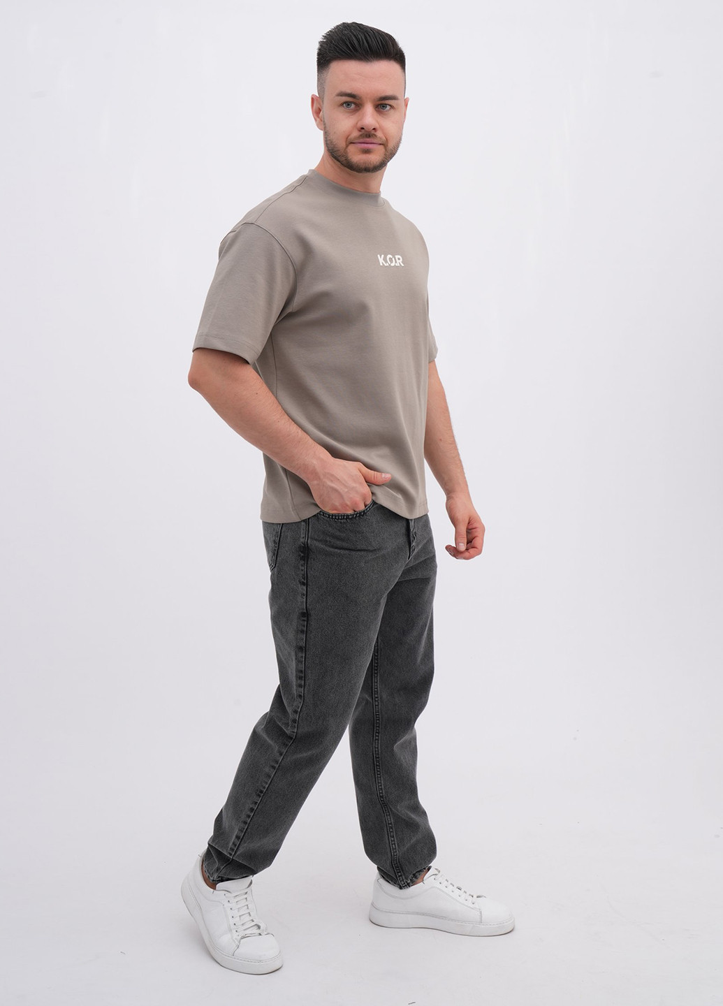 Серо-зеленая футболка Trend Collection