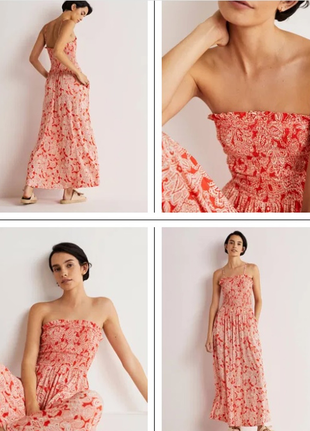 Айвори кэжуал платье бандо Boden с абстрактным узором