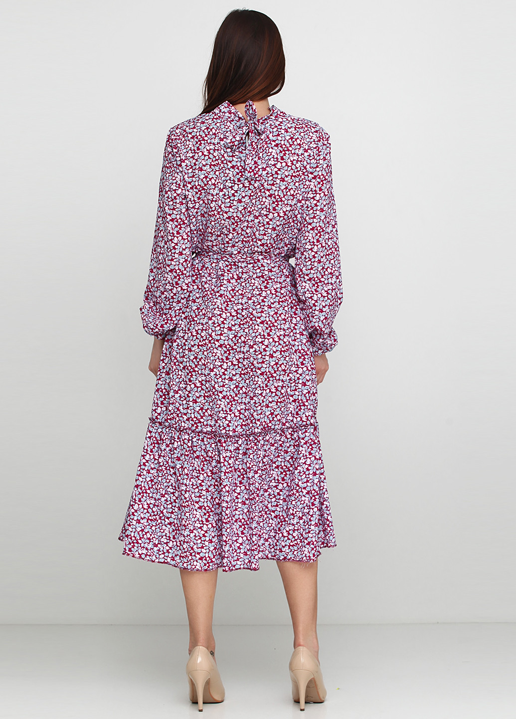 Розово-лиловое кэжуал платье Zhmurchenko Brand с цветочным принтом