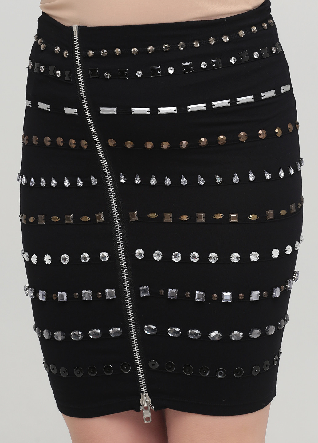 Черная кэжуал однотонная юбка Vittoria Romano карандаш