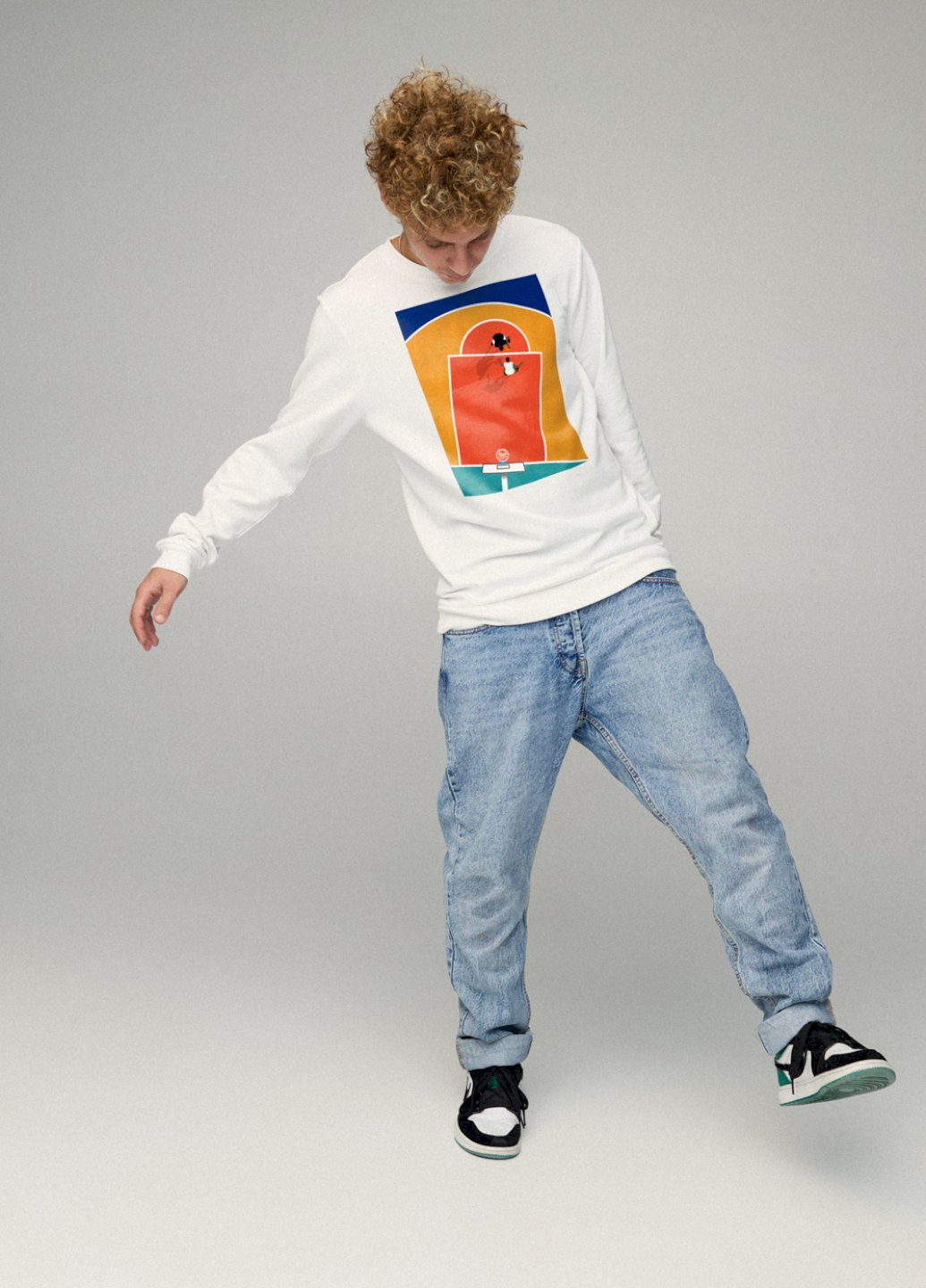 Белый світшот чоловічий basic /no flis/ YAPPI рисунок (254557516)