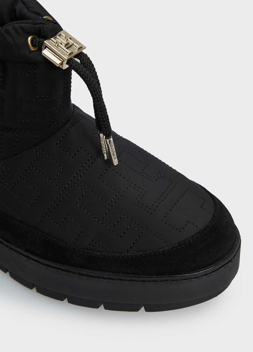 Черные дутики Tommy Hilfiger с вышивкой, с логотипом