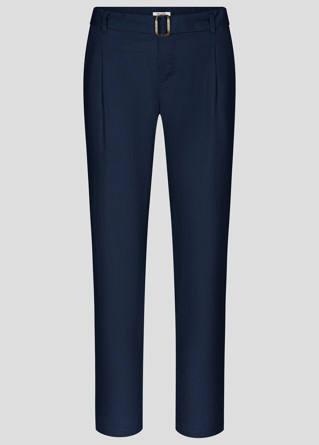 Темно-синие кэжуал демисезонные прямые брюки Orsay