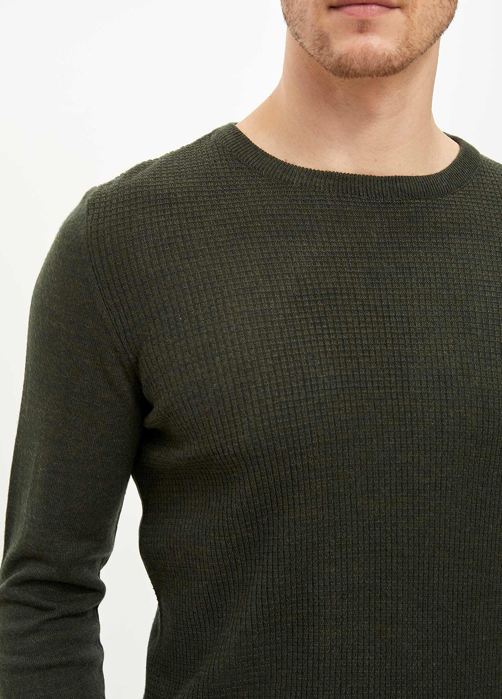 Оливковий (хакі) демісезонний светр джемпер DeFacto