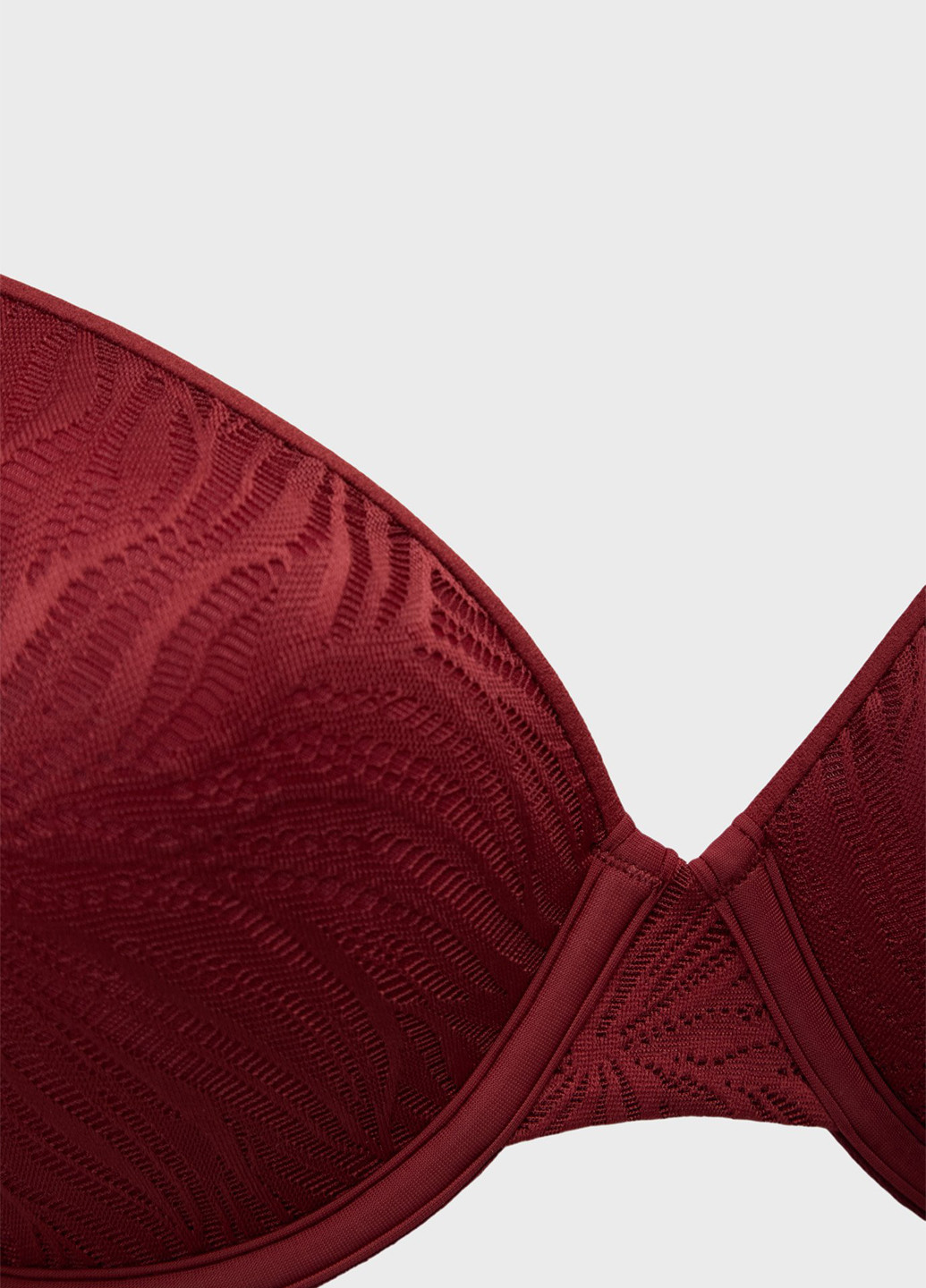 Бордовый балконет бюстгальтер Calvin Klein с косточками полиамид
