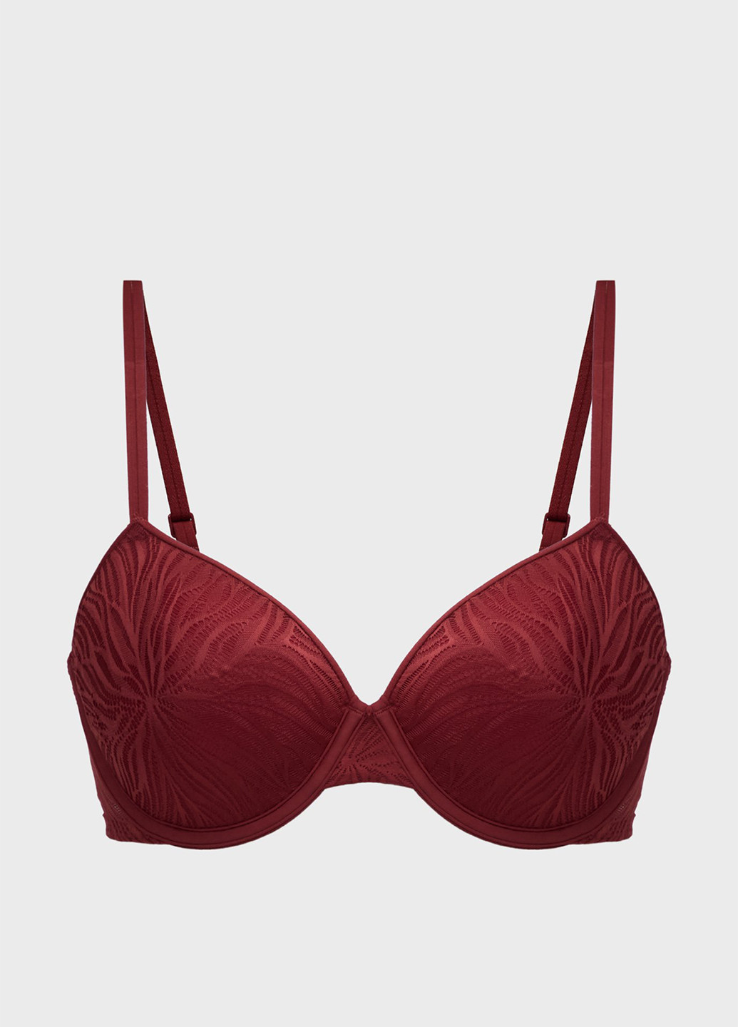 Бордовый балконет бюстгальтер Calvin Klein с косточками полиамид