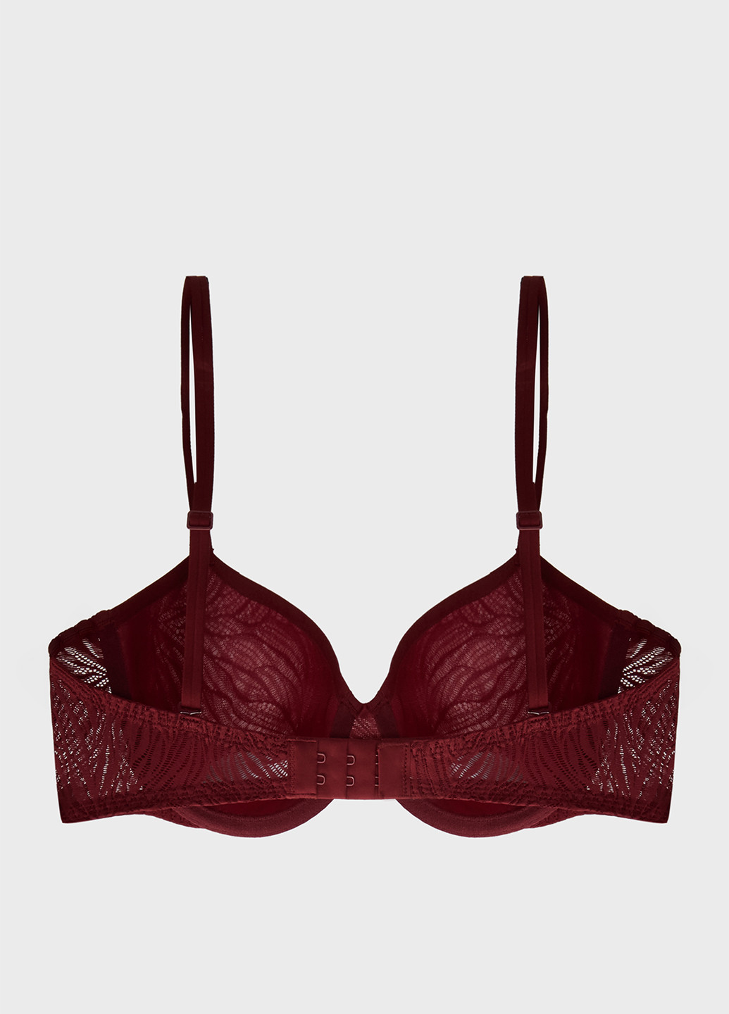 Бордовый балконет бюстгальтер Calvin Klein с косточками полиамид