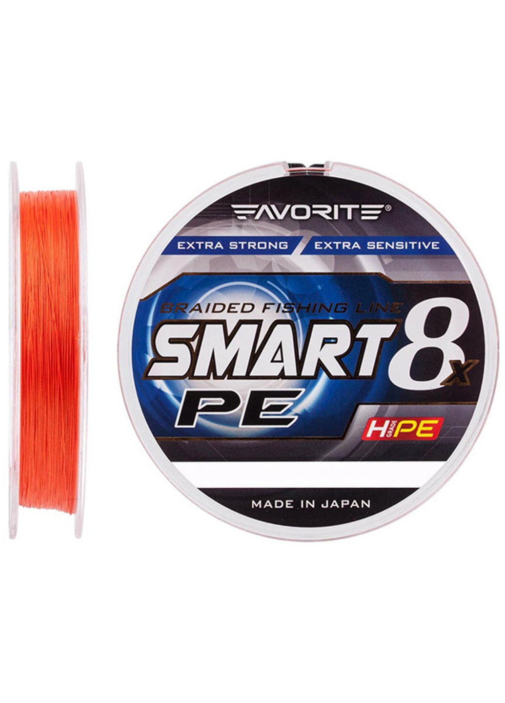 1693-10-79 Шнур Smart PE 8x 150м (red orange) # 0.5 / 0.117mm 8lb / 4.1kg Favorite (252468314)