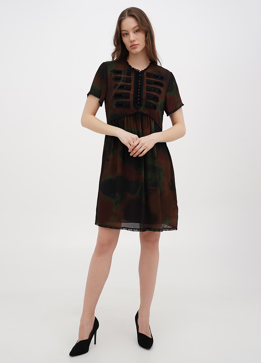 Комбінована кежуал сукня в стилі армпір Coach з абстрактним візерунком