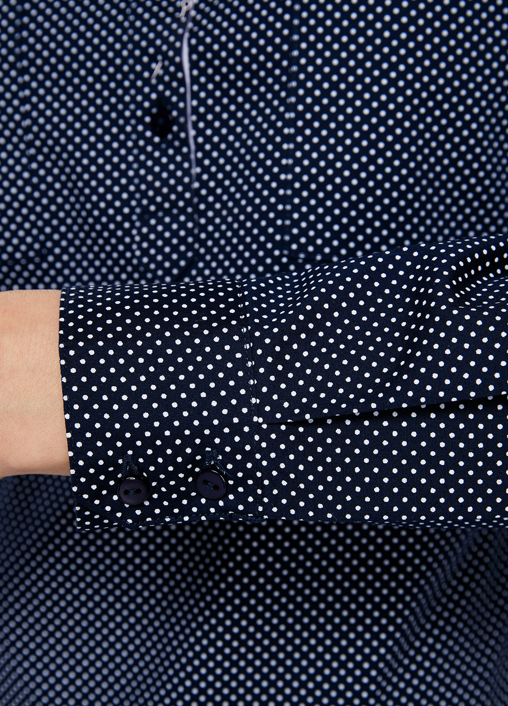 Темно-синяя кэжуал рубашка в горошек Oodji