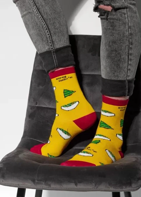 Жовті шкарпетки V&T Socks малюнки (251954817)