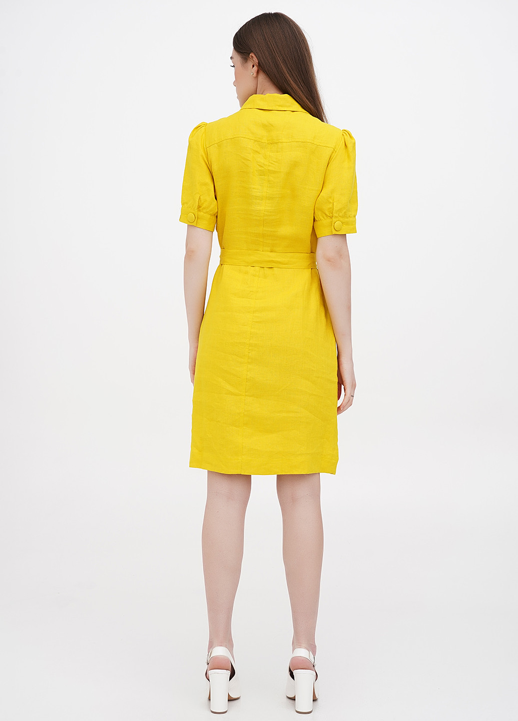 Желтое кэжуал платье рубашка Boden однотонное