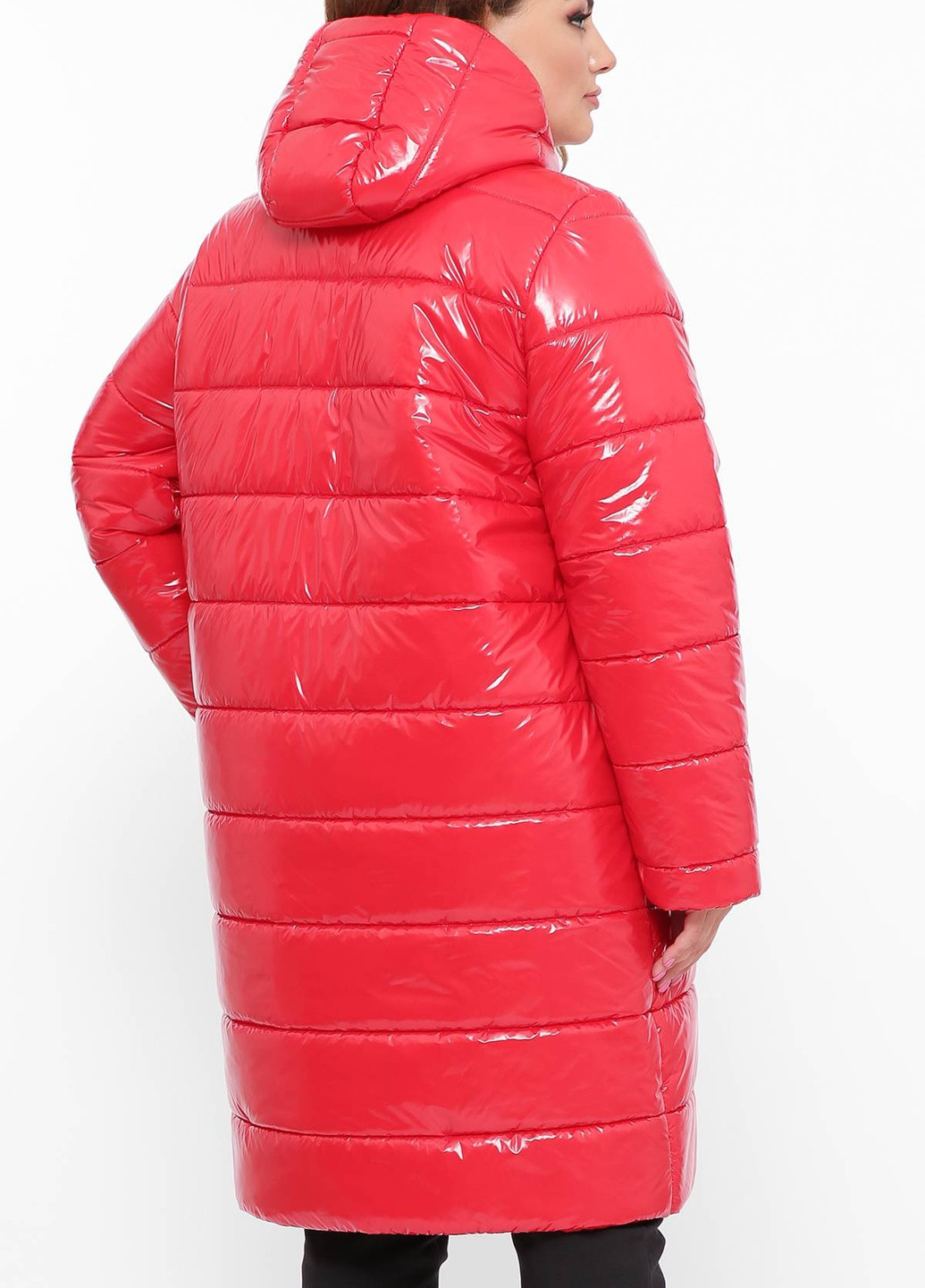 Красное демисезонное Дутое пальто на искусственном пуху МОНИК красное Tatiana