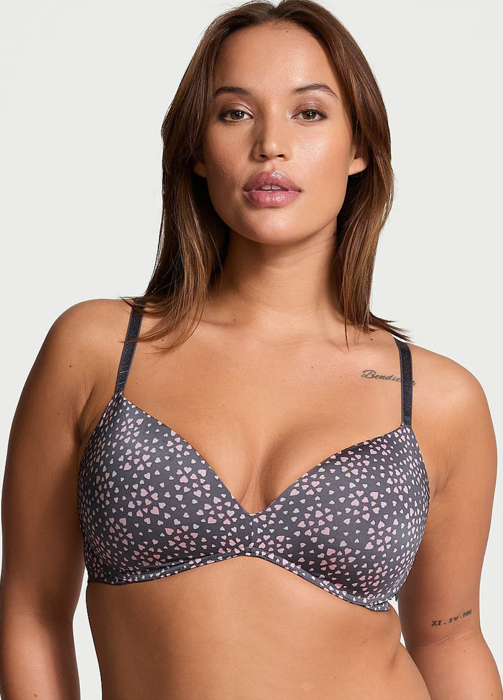 Серый корбей бюстгальтер Victoria's Secret без косточек полиамид