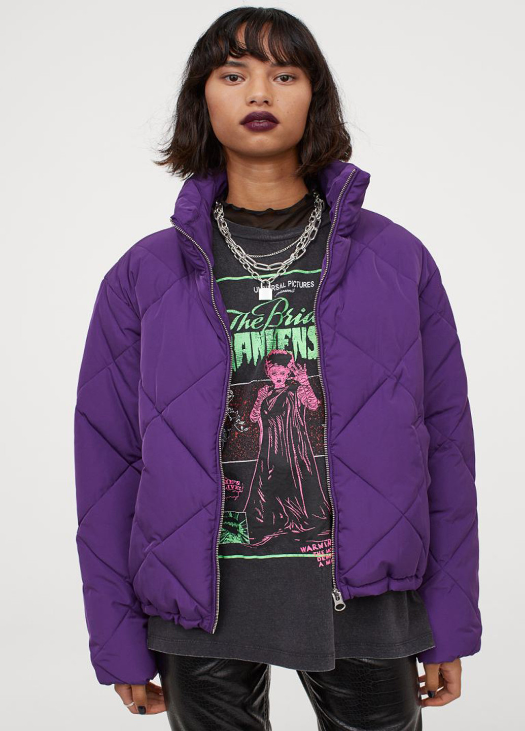 Фиолетовая демисезонная куртка H&M