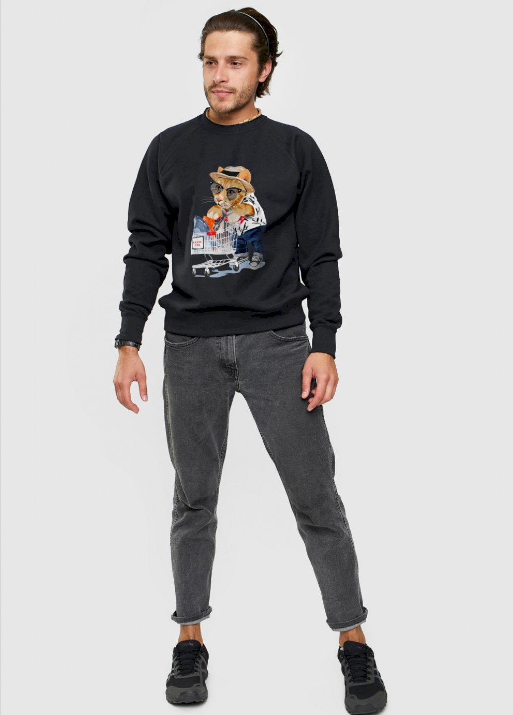 Черный свитшот мужской YAPPI рисунок (251424206)