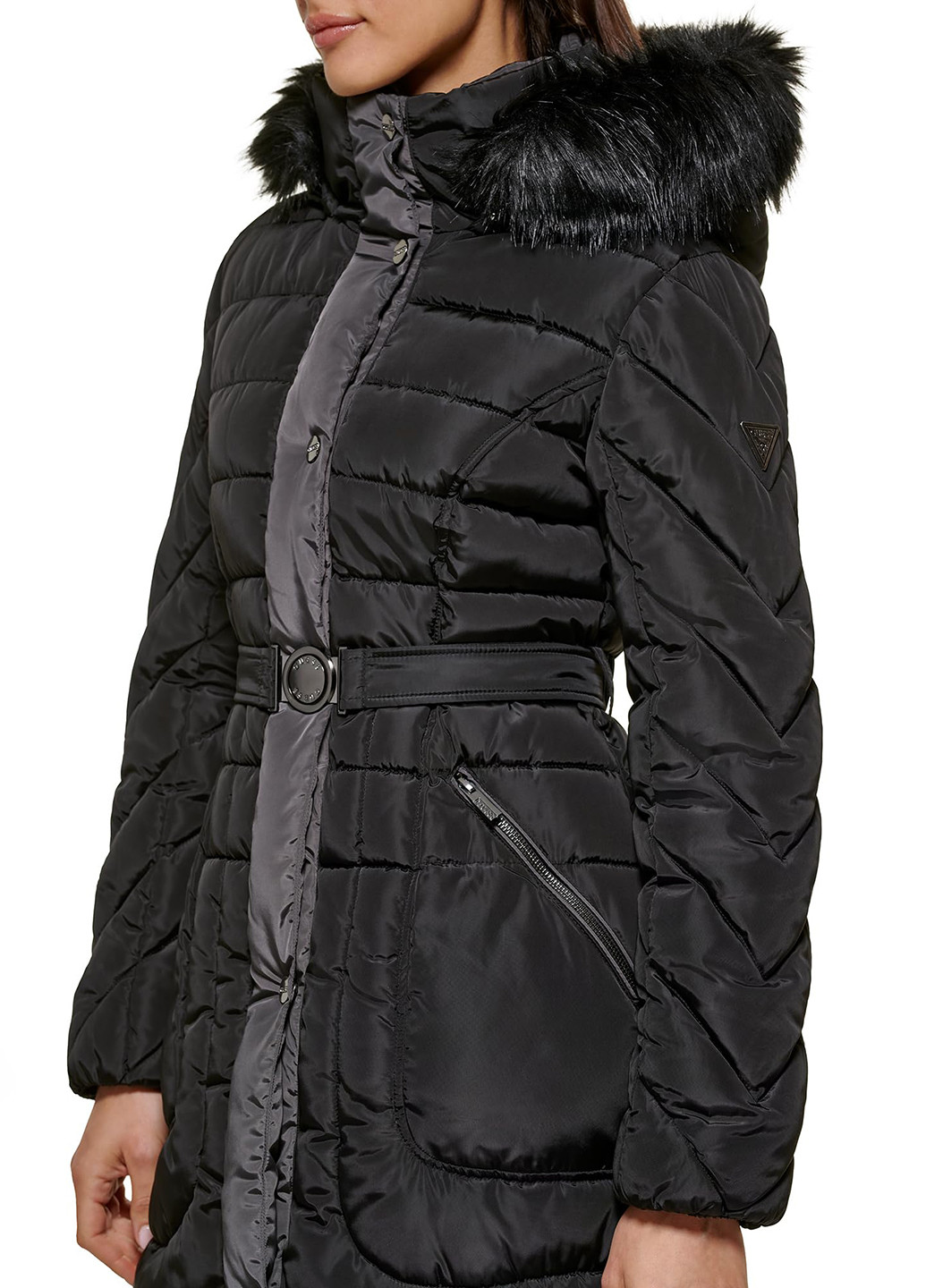 Чорна зимня куртка Guess