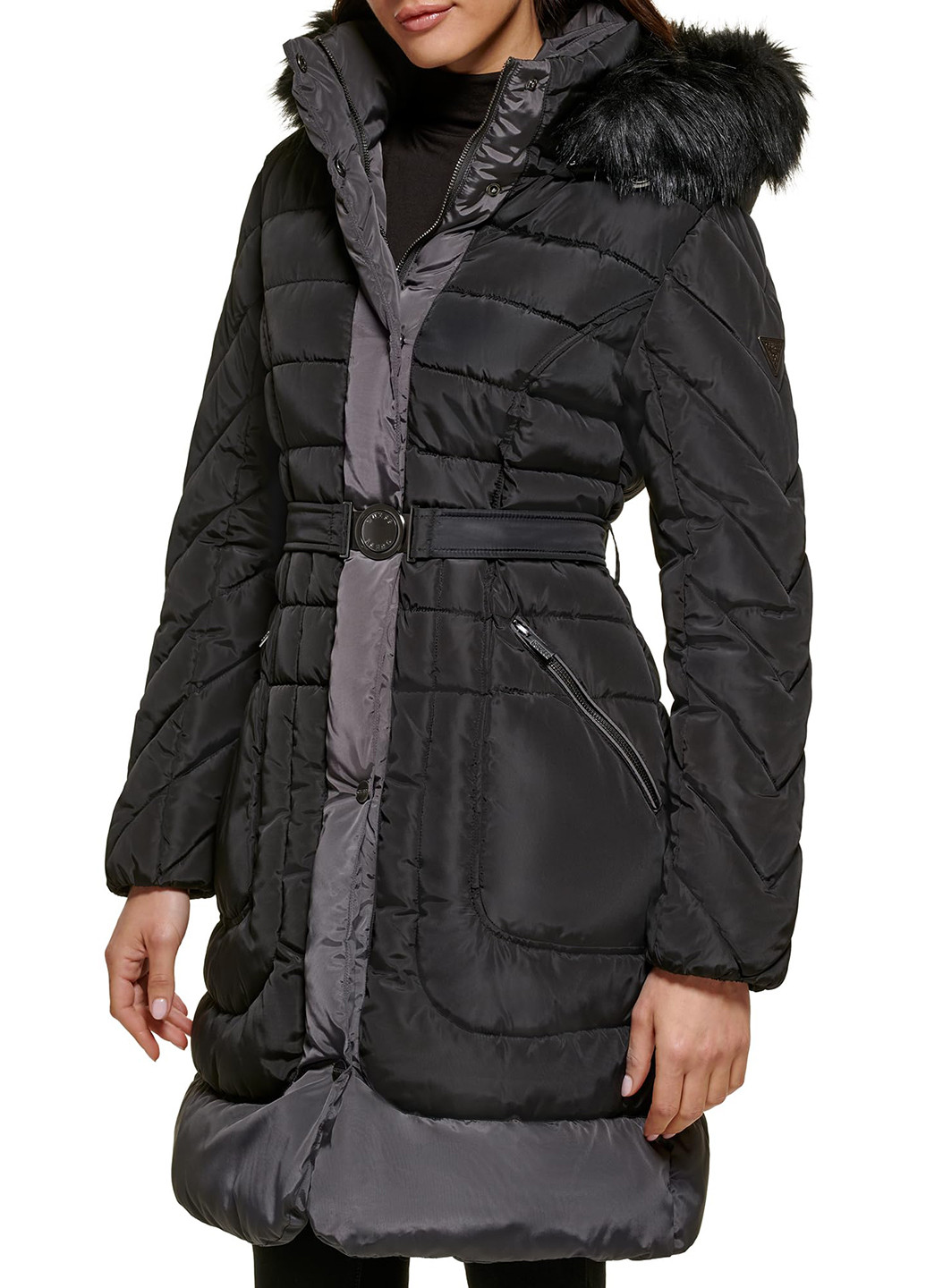 Чорна зимня куртка Guess