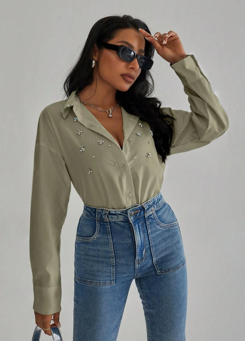 Зелёная блуза SHEIN