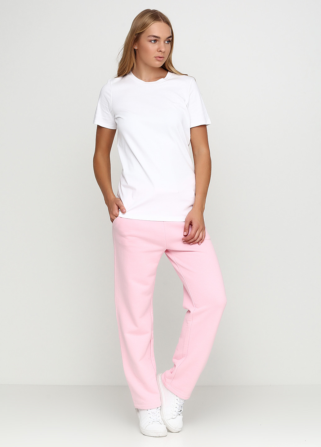 Розовые спортивные демисезонные прямые брюки SJYP