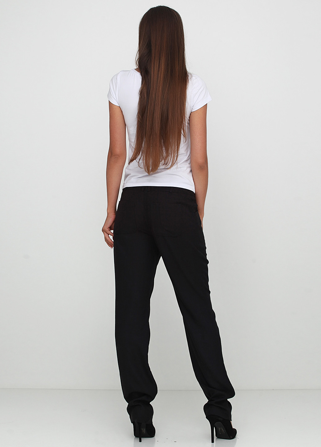 Черные кэжуал демисезонные прямые брюки Stefanie L
