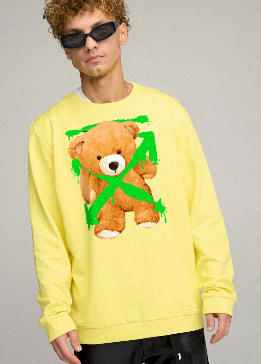 Жовтий світшот чоловічий oversize /no flis/ YAPPI (252259139)