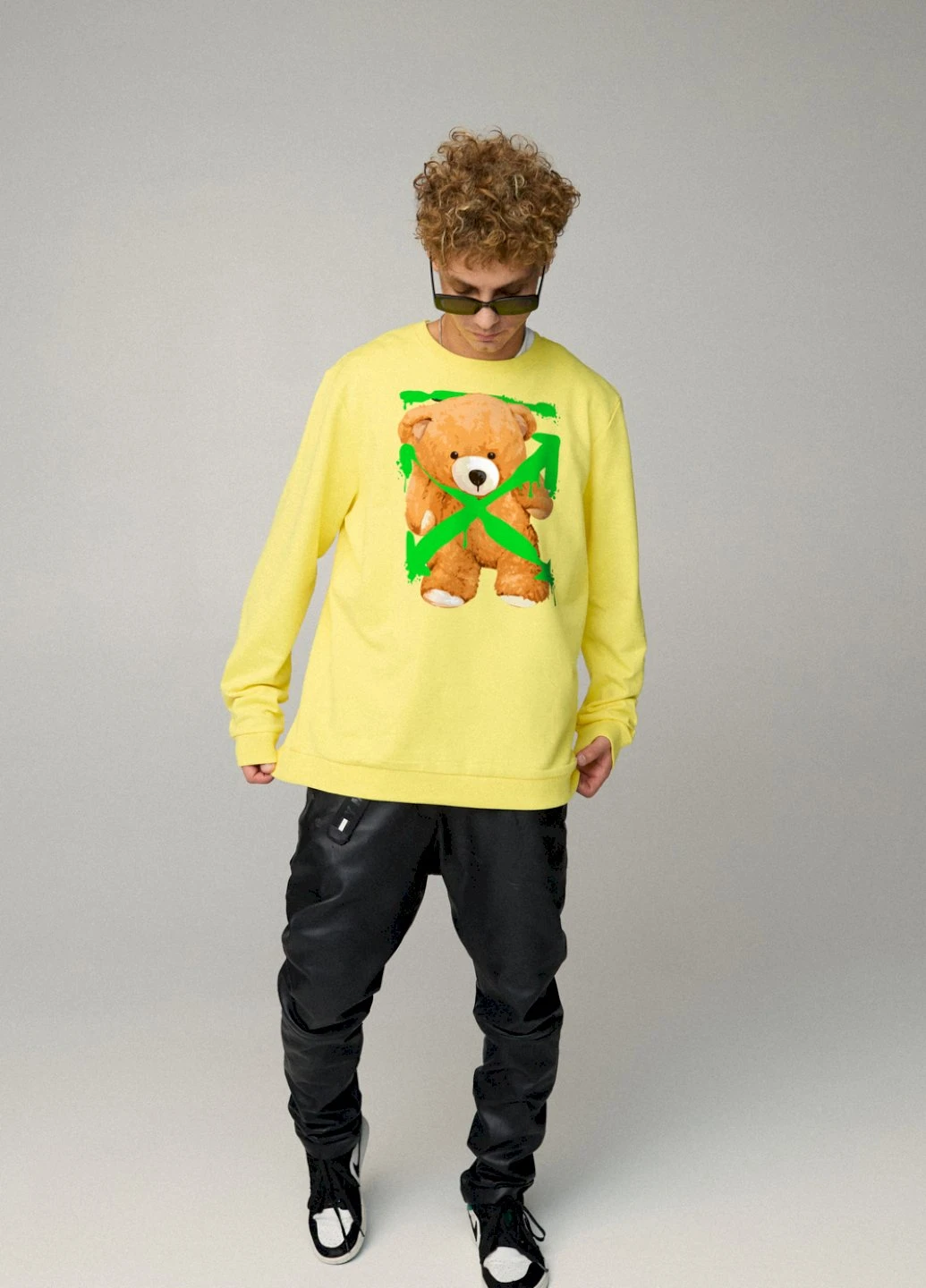 Жовтий світшот чоловічий oversize /no flis/ YAPPI (252259139)