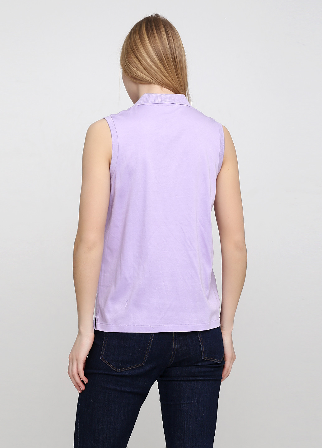 Сиреневая женская футболка-поло Ralph Lauren однотонная
