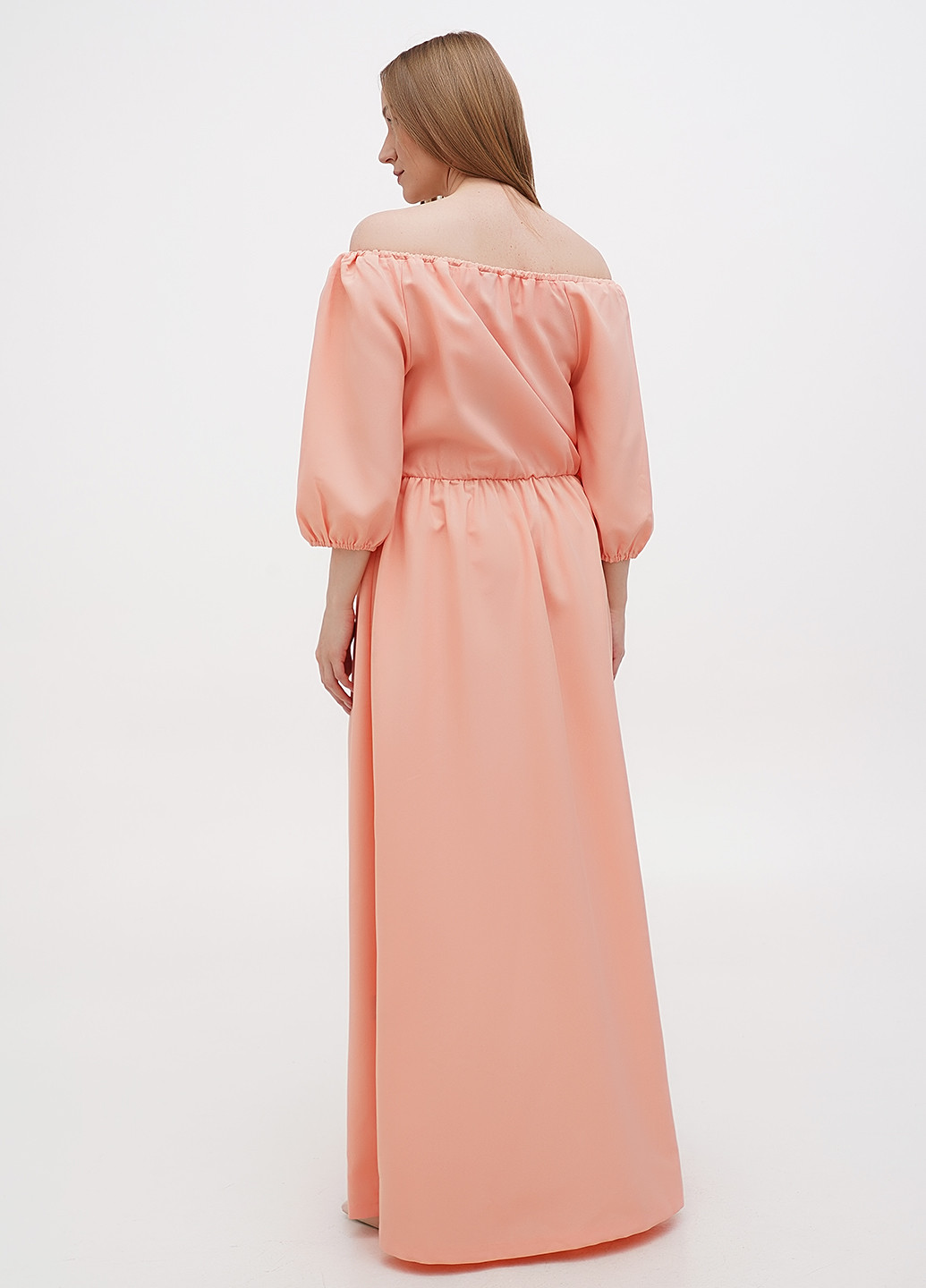 Персиковое кэжуал платье в стиле ампир Dioni однотонное
