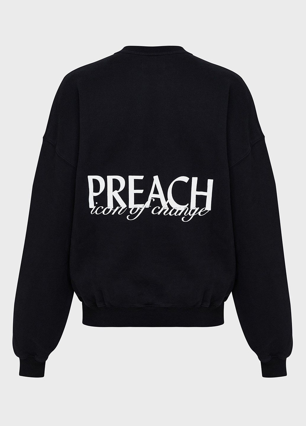 Чорний світшот Preach логотип вишивка (332382432)