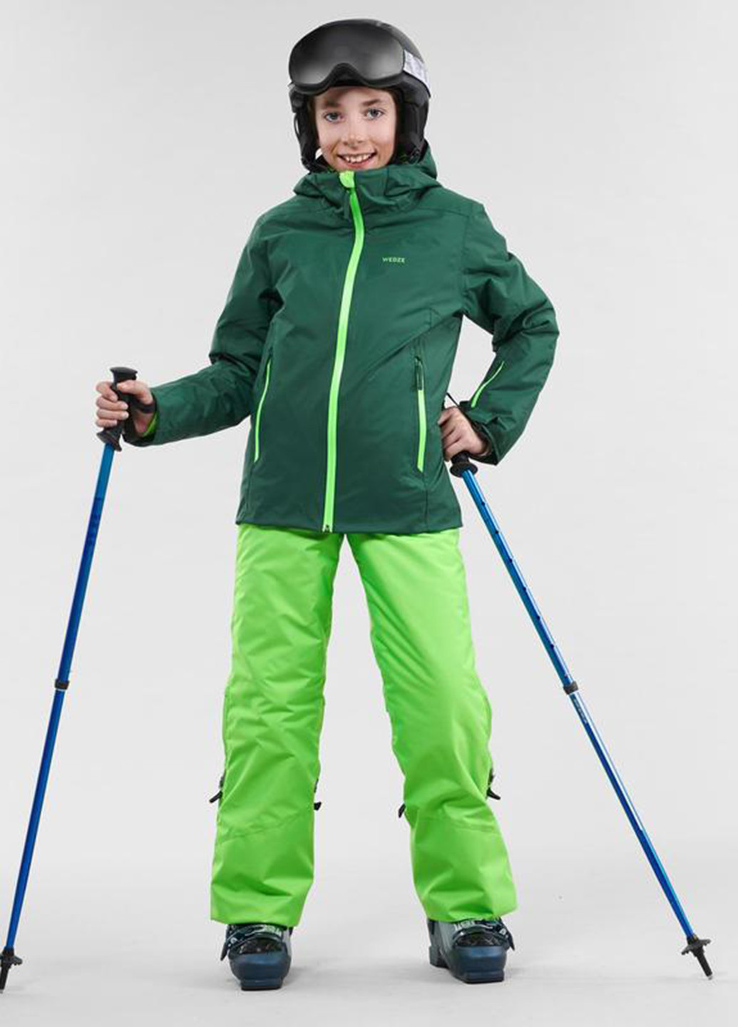 Зеленая зимняя куртка Decathlon