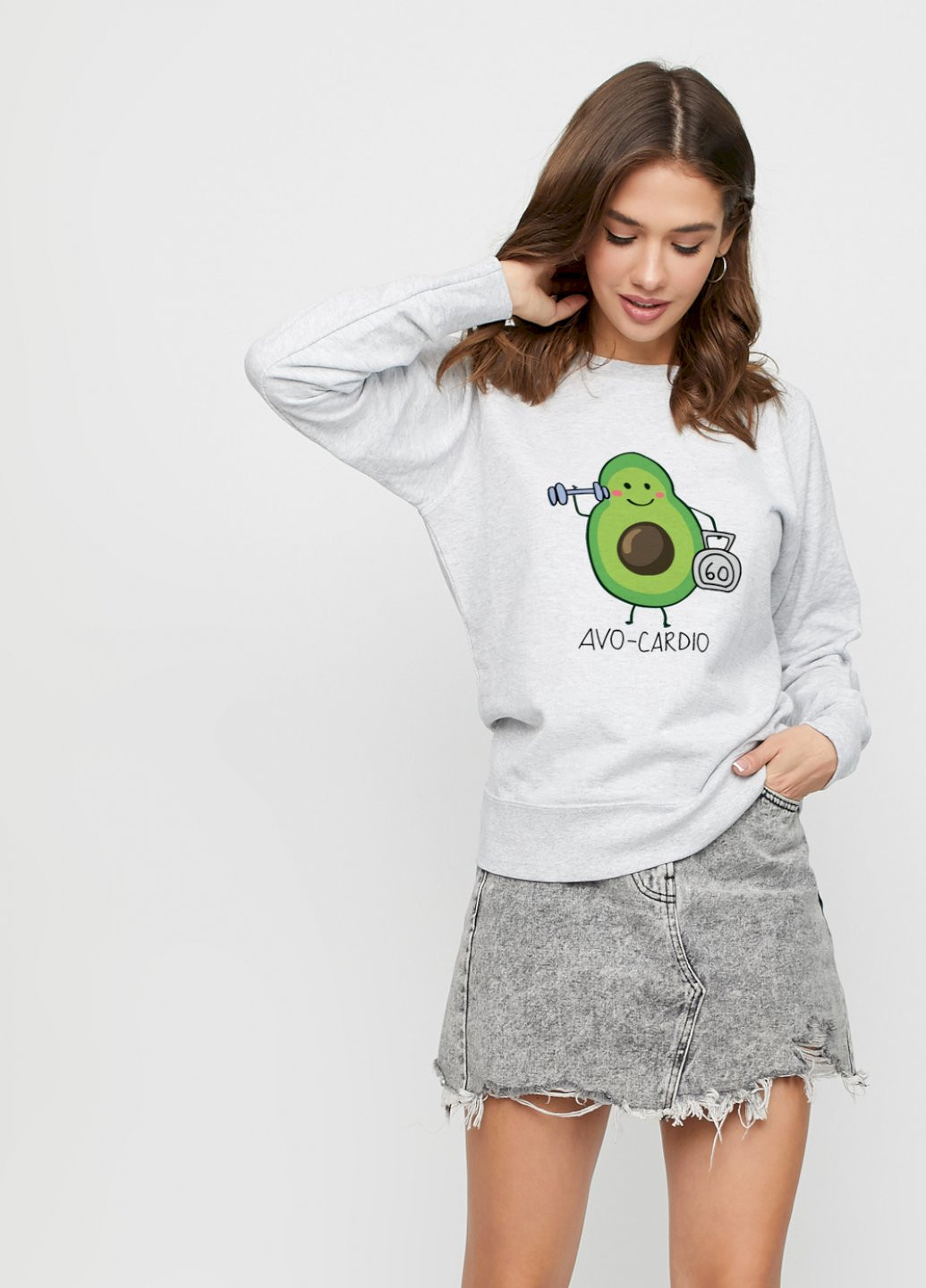 Сірий світшот жіночий /no flis/ YAPPI малюнок (251467804)