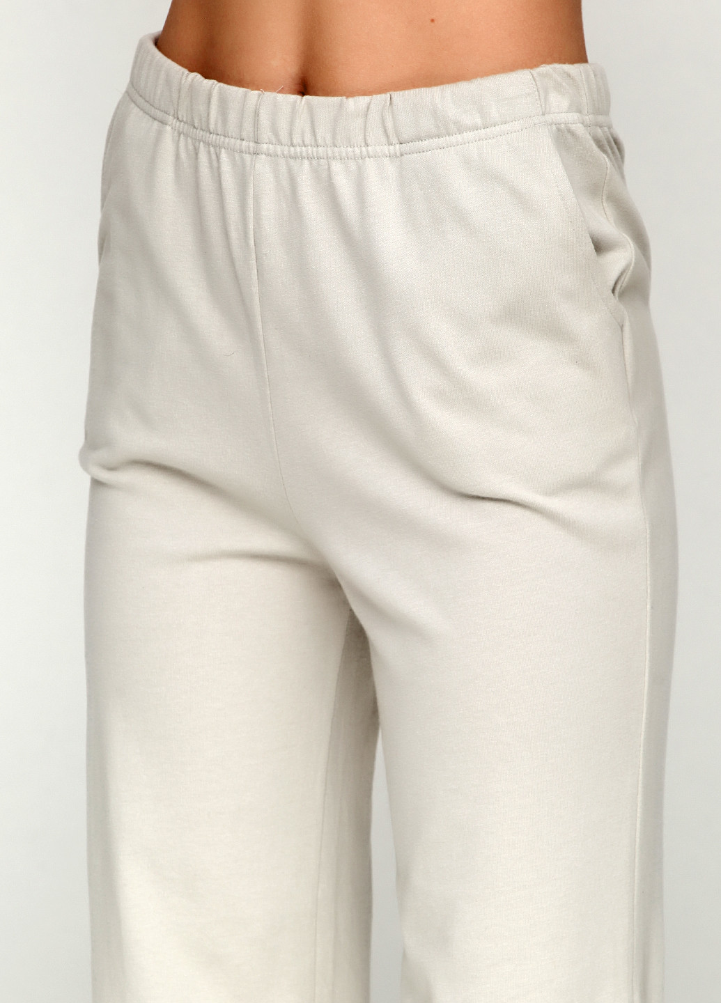 Бежевые кэжуал демисезонные прямые брюки White Stage