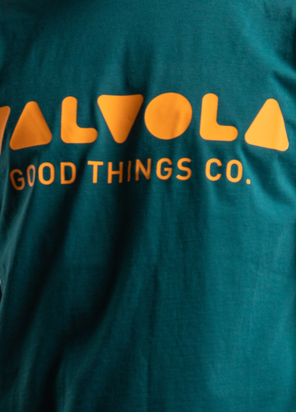 Морской волны футболка с логотипом цвета морской волны Valvola