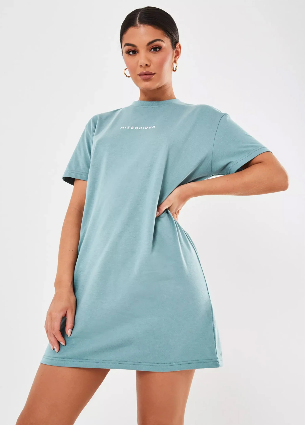 Голубое кэжуал платье Missguided