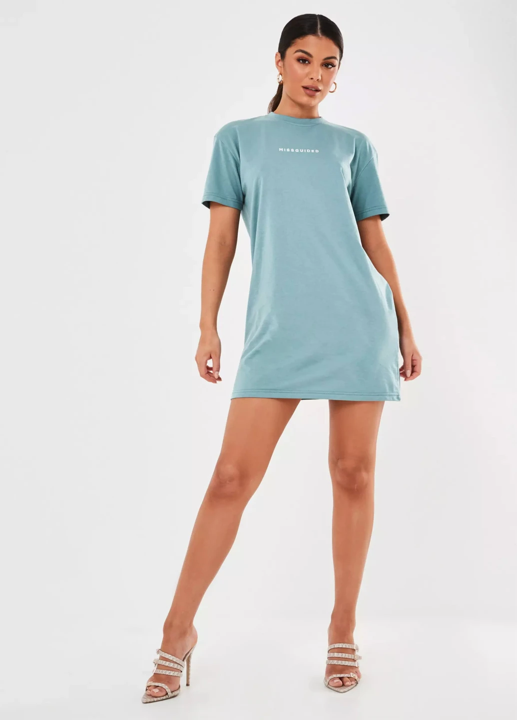 Голубое кэжуал платье Missguided