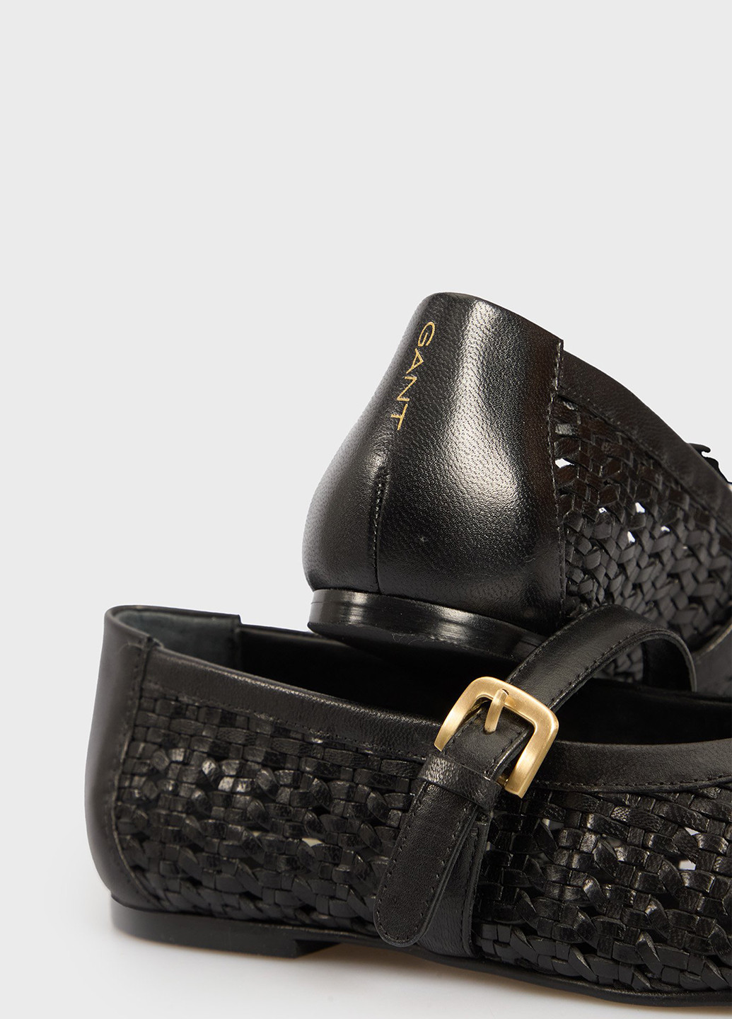 Жіночі балетки Gant | чорні однотонні логотип, плетіння натуральна шкіра (347581764)