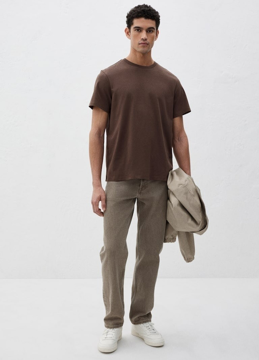 Коричневая футболка H&M