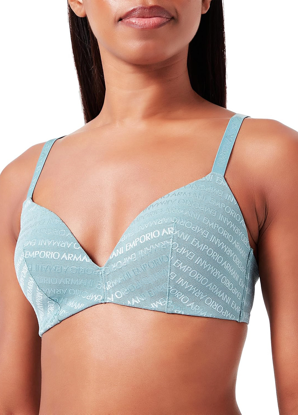 Бірюзовий бралетт бюстгальтер Emporio Armani без кісточок поліамід