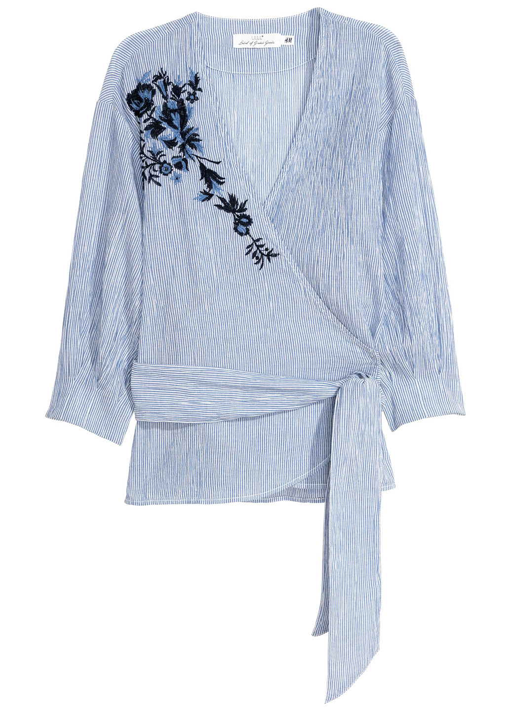 Голубая летняя блуза на запах H&M