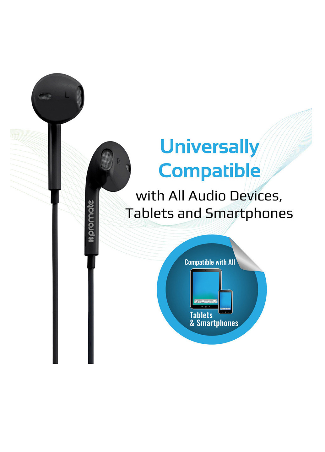 Проводные наушники Black Promate gearpod-is2 (131287585)