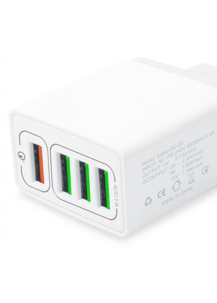 Зарядное устройство QC-405 4 USB 6.2A White (QC-405-WH) XoKo (216637717)