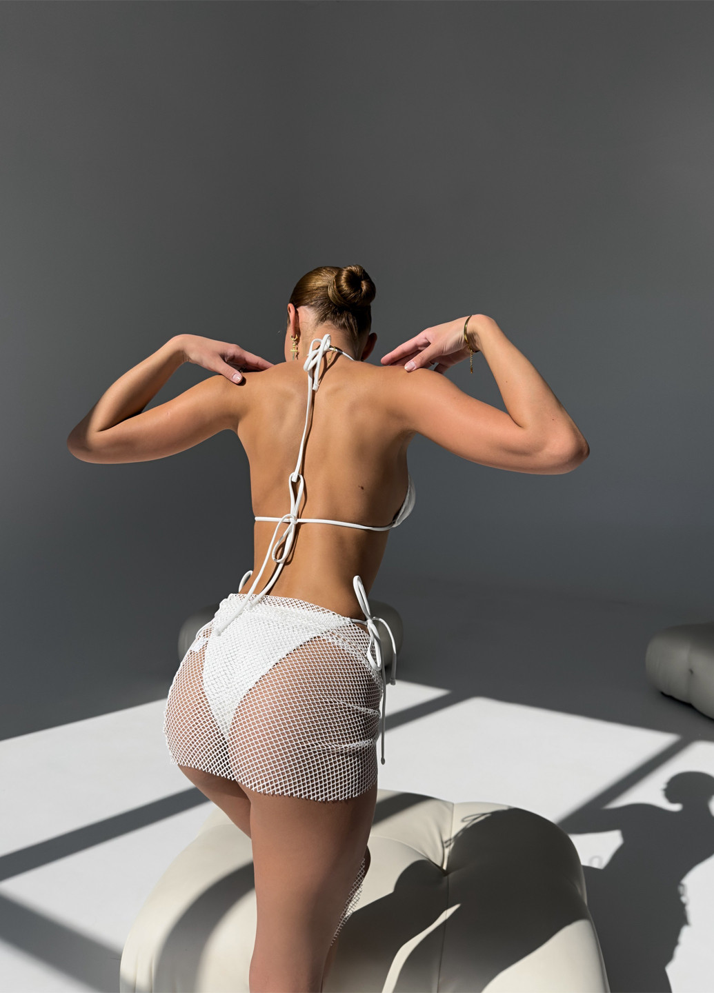 Білий літній купальник (ліф, трусики, парео) роздільний NOVA VEGA