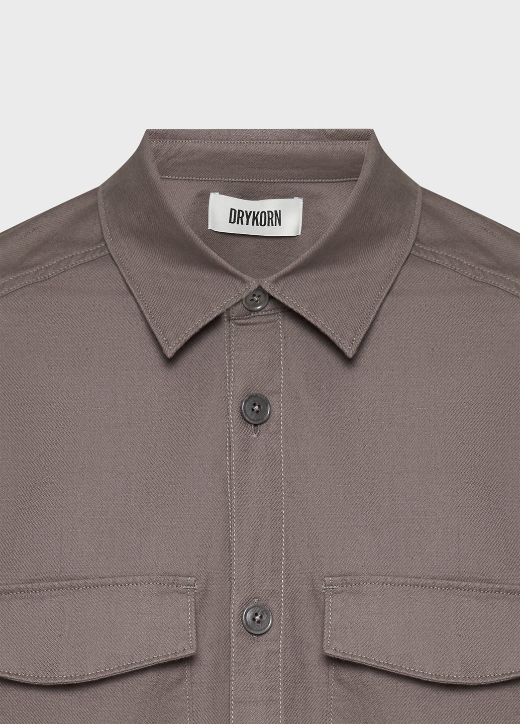 Серо-бежевая классическая, кэжуал рубашка однотонная Drykorn