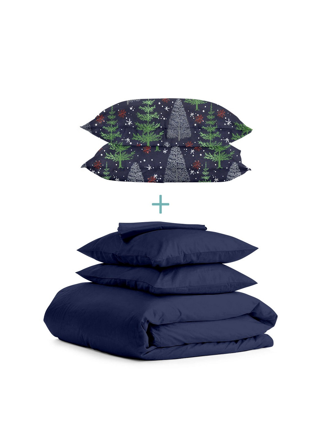 Комплект полуторного постельного белья RANFORS BLUE WINTER WOOD NIGHT Blue (2 наволочки 50х70 в подарок) Cosas (251281549)