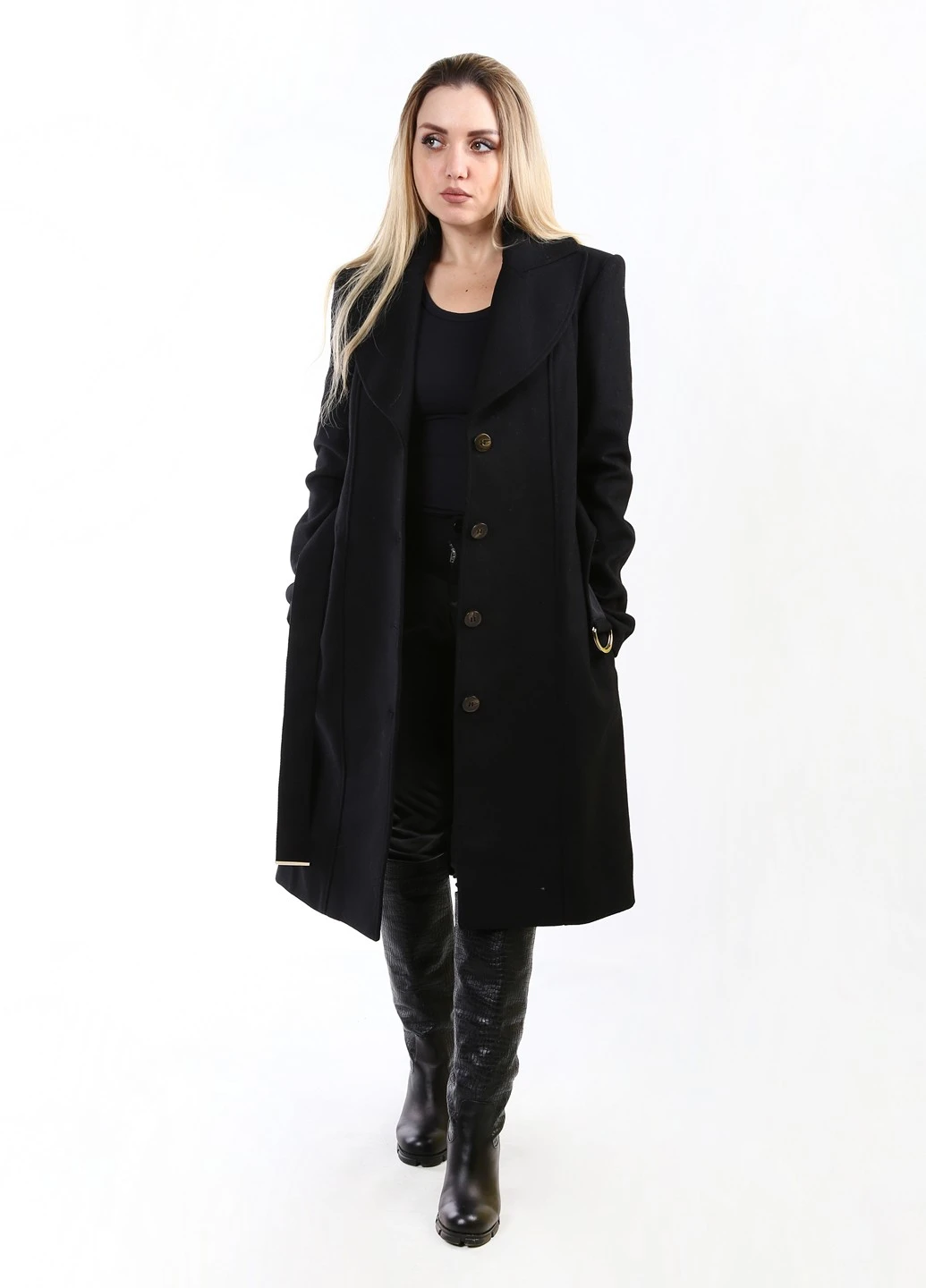Черное демисезонное Пальто Guess