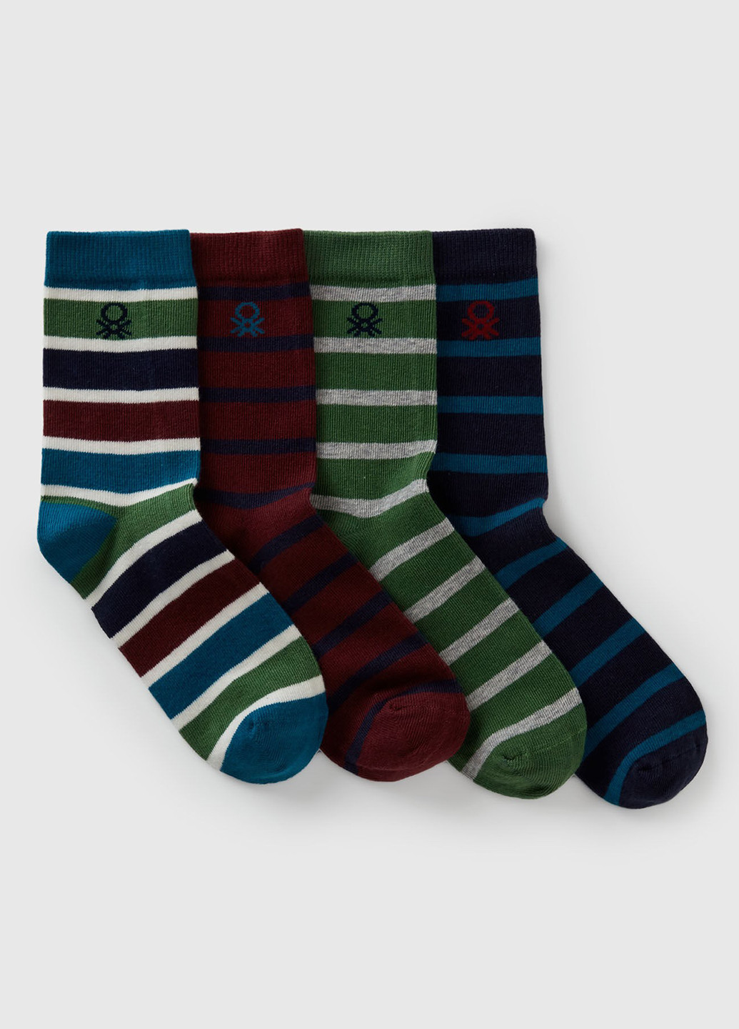 Зелені шкарпетки (4 пари) United Colors of Benetton смужки демісезон (367063885)