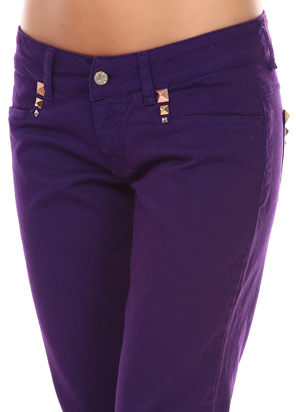 Фиолетовые кэжуал демисезонные прямые брюки МЕТ